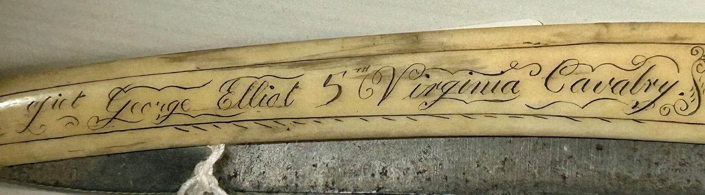 CIVIL WAR 5TH VIRGINIA CAVALRY PRISONER OF WAR 1862 ENGRAVED RAZOR