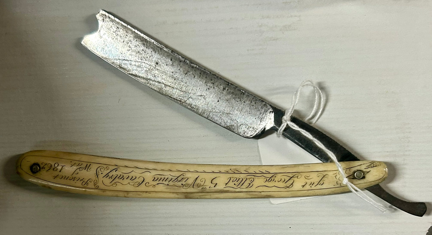 CIVIL WAR 5TH VIRGINIA CAVALRY PRISONER OF WAR 1862 ENGRAVED RAZOR