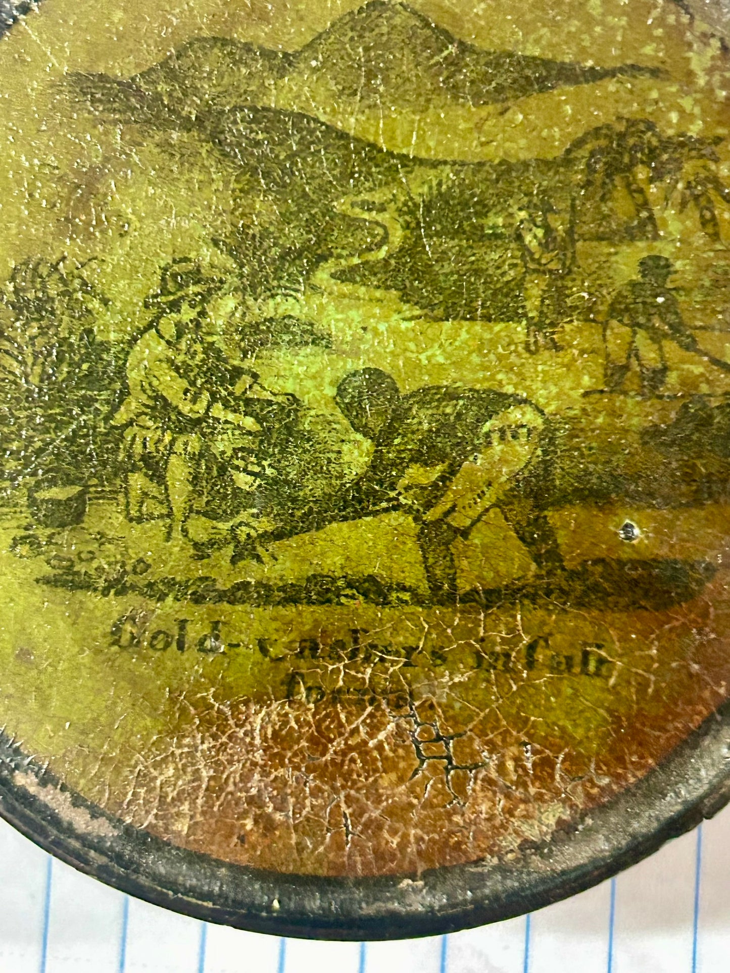 CALIFORNIA GOLD RUSH SCENE ANTIQUE SNUFF BOX