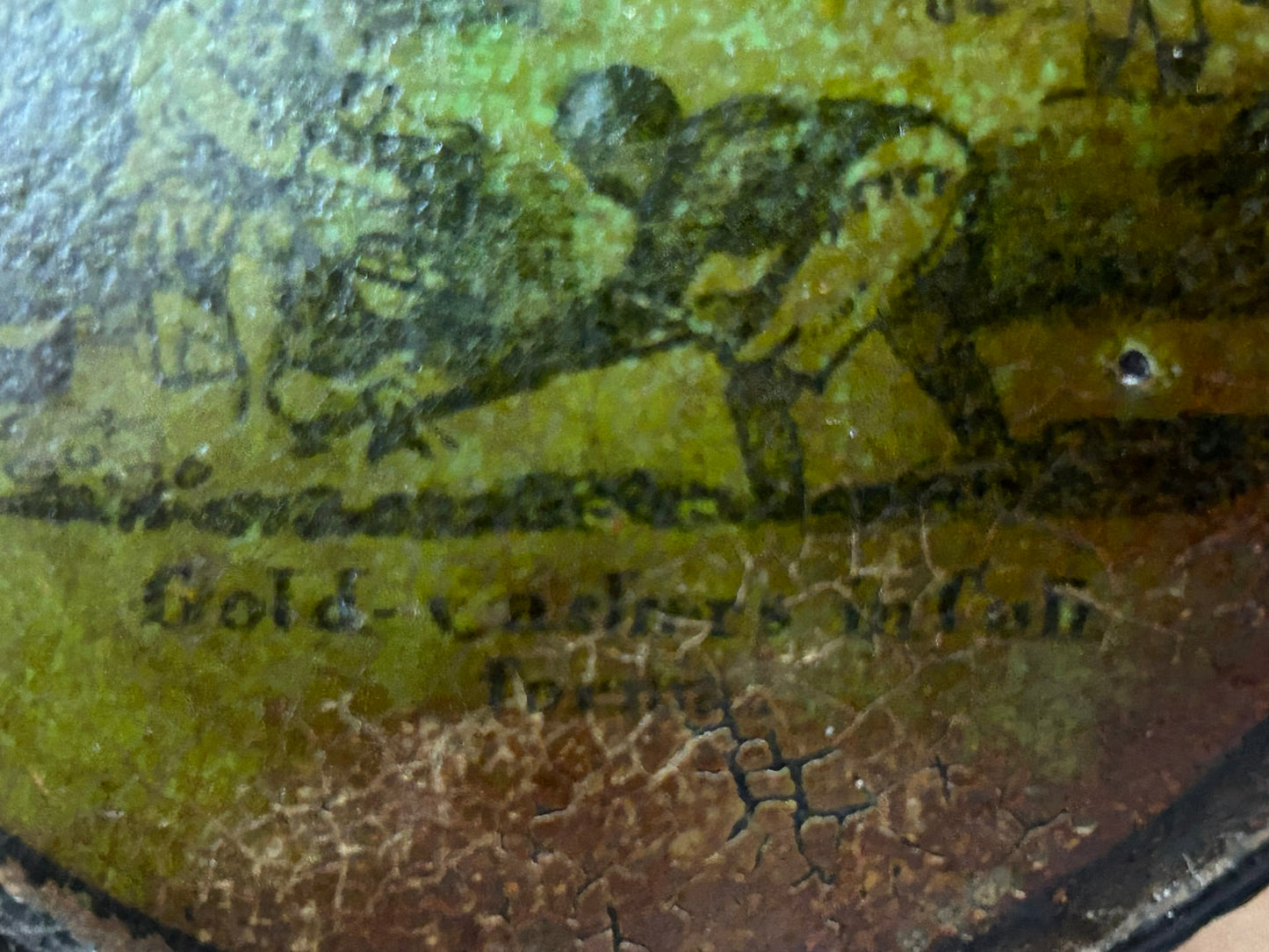 CALIFORNIA GOLD RUSH SCENE ANTIQUE SNUFF BOX
