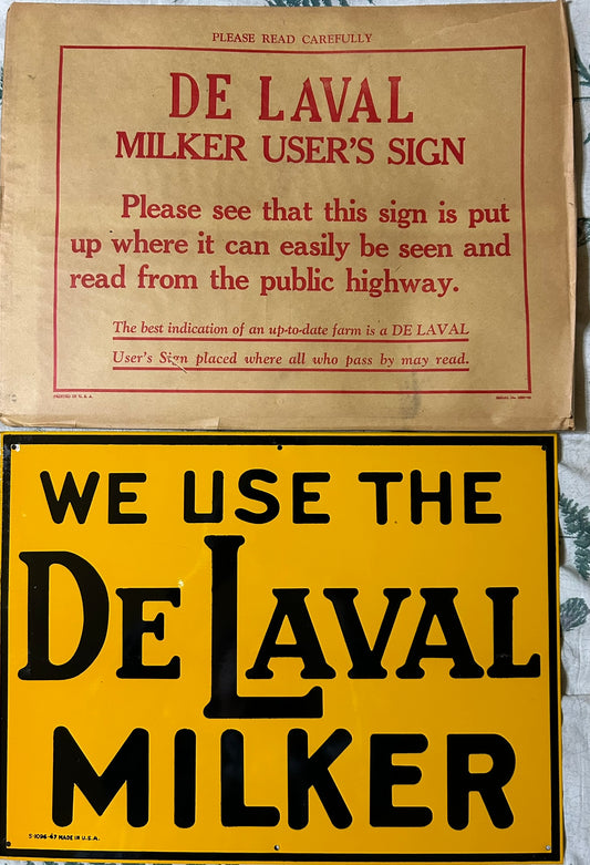DE LAVAL MILKER ANTIQUE TIN SIGN