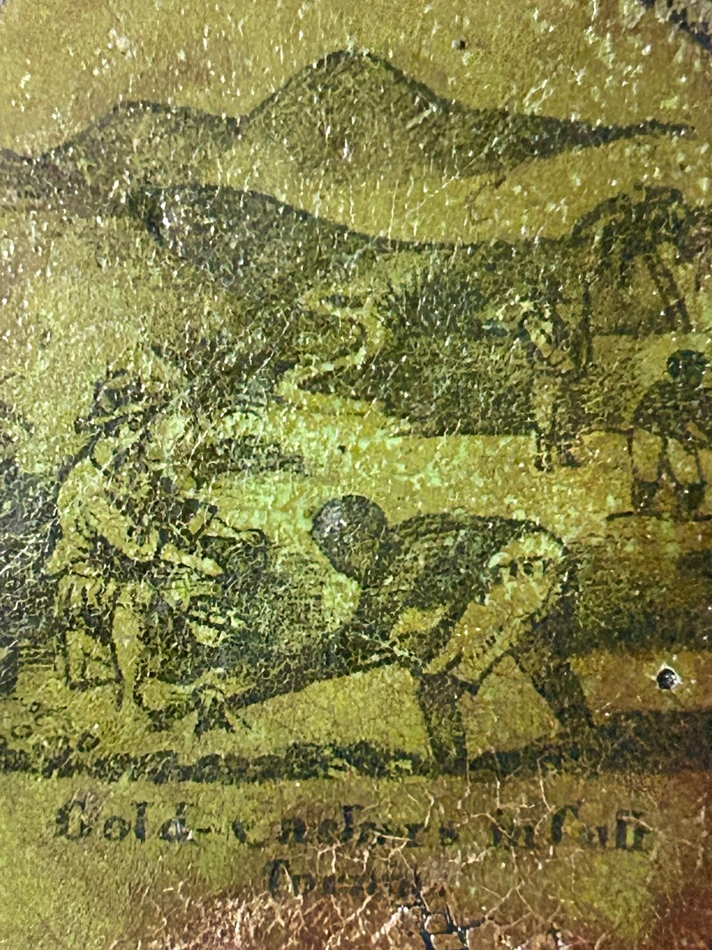 CALIFORNIA GOLD RUSH SCENE ANTIQUE SNUFF BOX