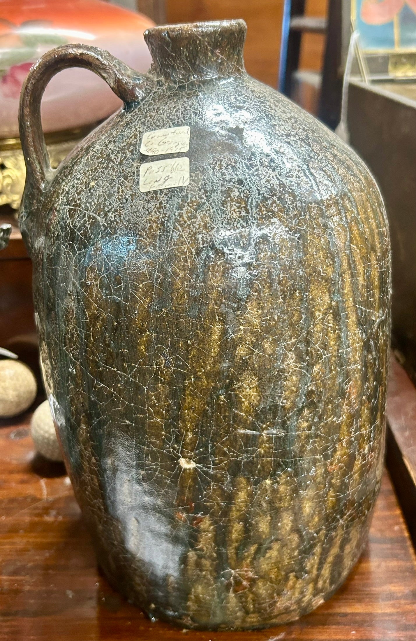 CRAWFORD COUNTY GEORGIA JUG MARKED ON HANDLE