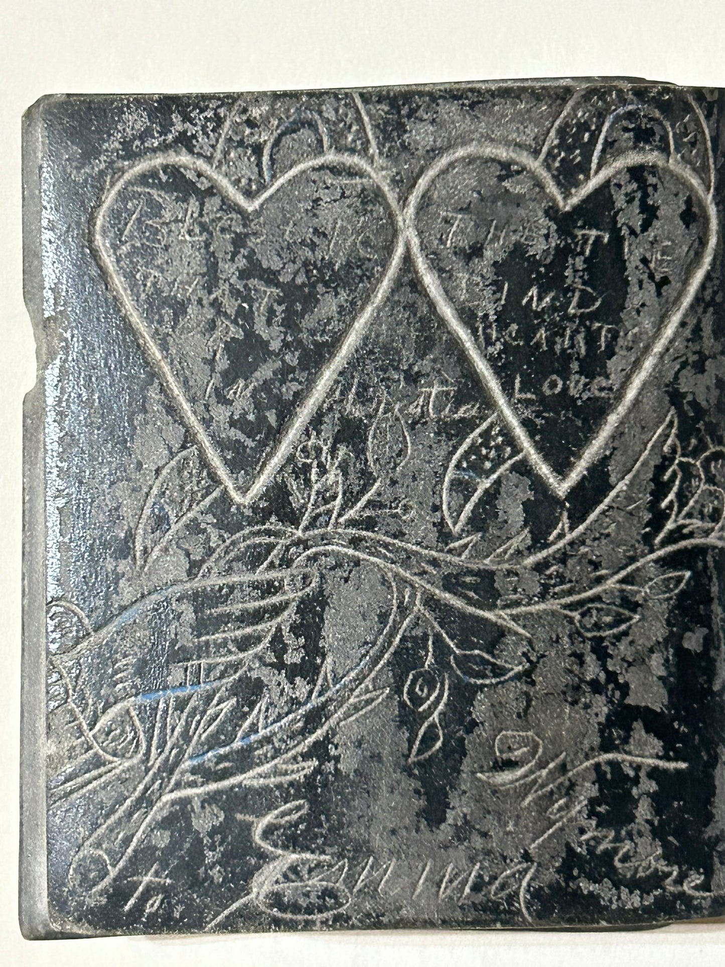 ANTIQUE CARVED BOOK SHAPE STONE CARVING WITH INSCRIPTIONS