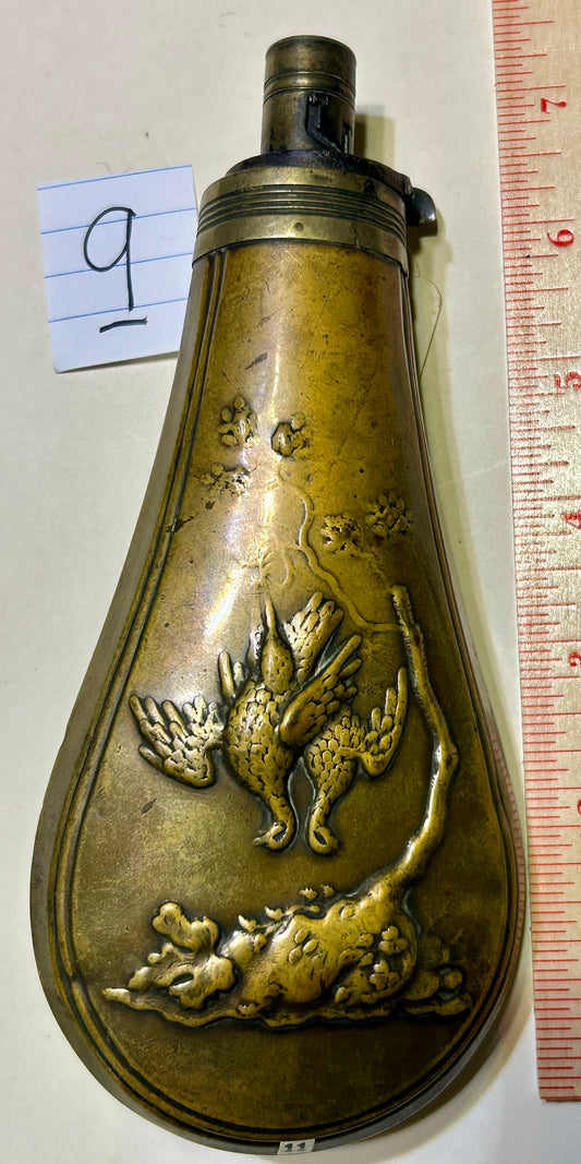 ANTIQUE DEAD GAME POWDER FLASK