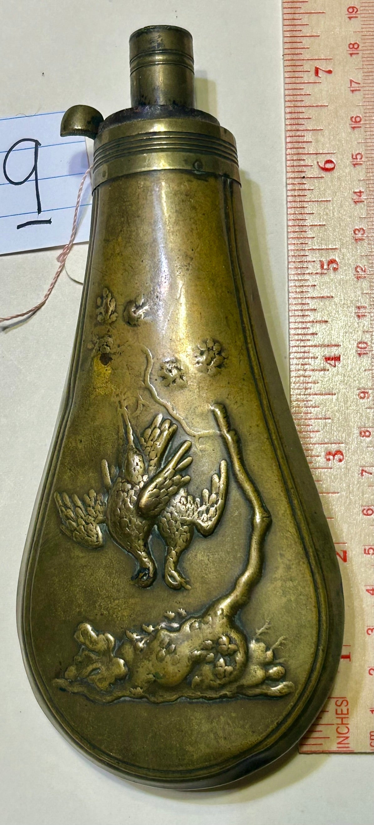 ANTIQUE DEAD GAME POWDER FLASK
