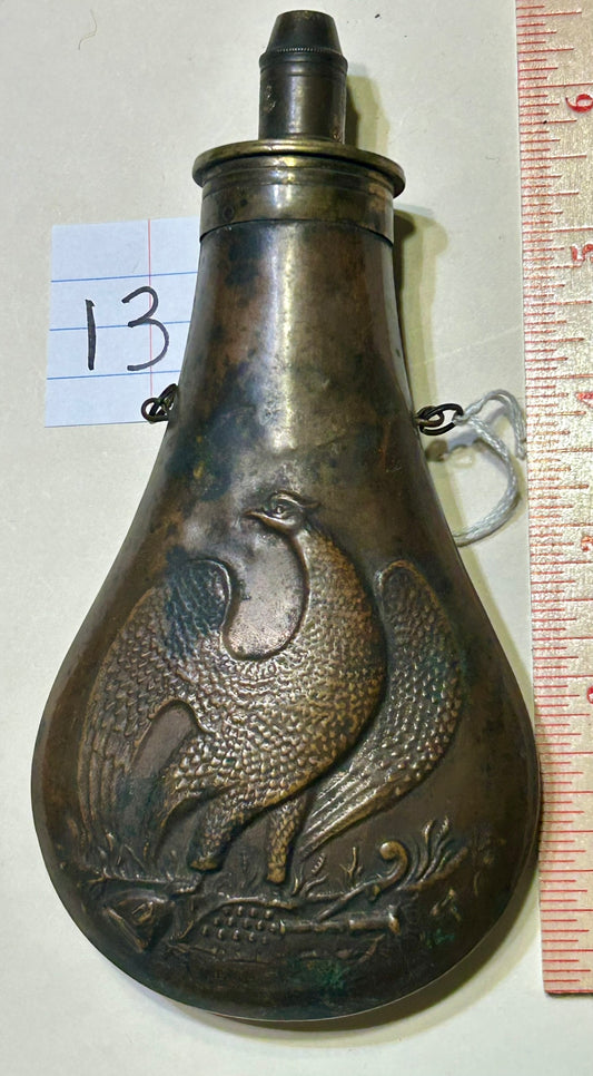 EAGLE DESIGN ANTIQUE POWDER FLASK