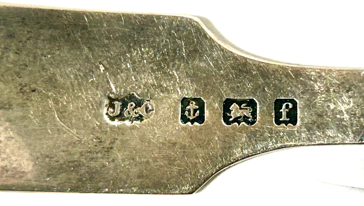ANTIQUE STERLING FANCY PIERCED SQUARE SPOON BY JOSEPH POOK BIRNIMGHAM