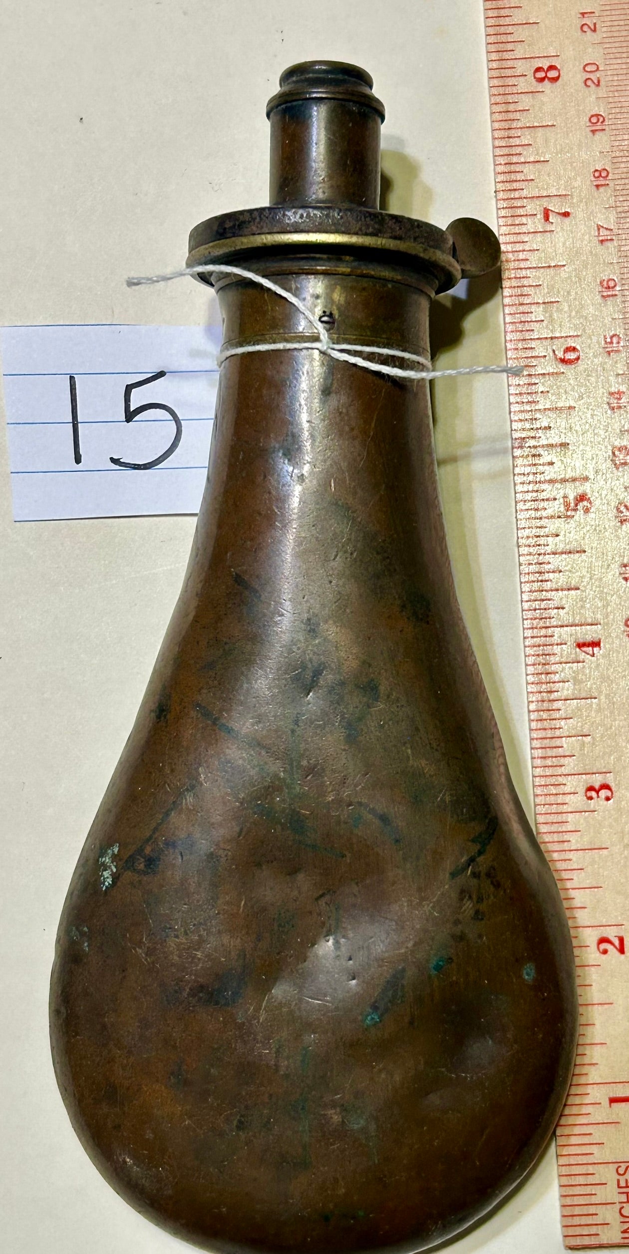 ANTIQUE HUNTING DOGS POWDER FLASK BY JAMES DIXON