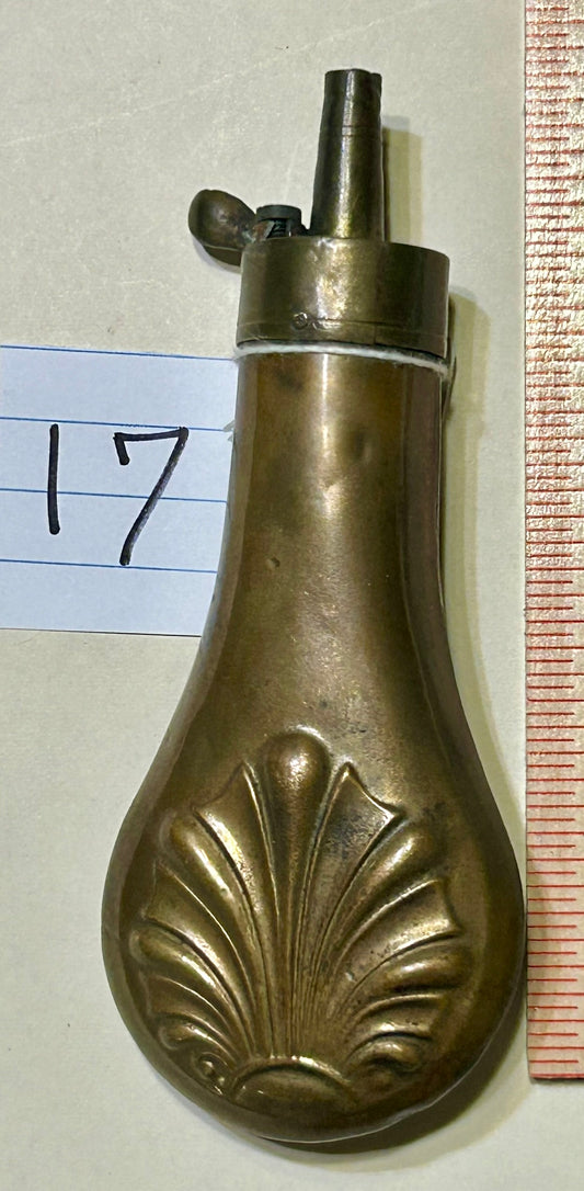 SHELL DESIGN ANTIQUE PISTOL FLASK