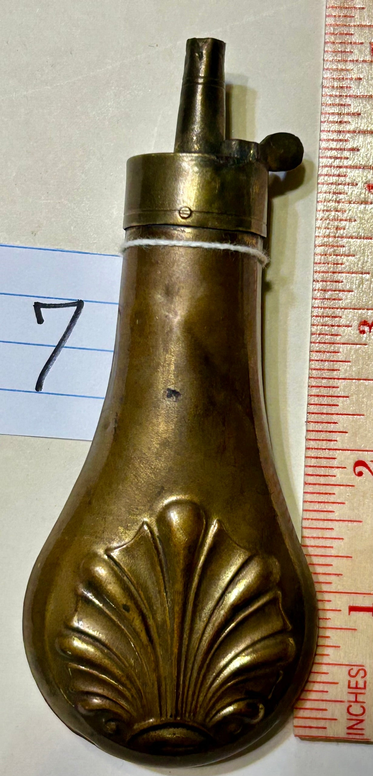 SHELL DESIGN ANTIQUE PISTOL FLASK