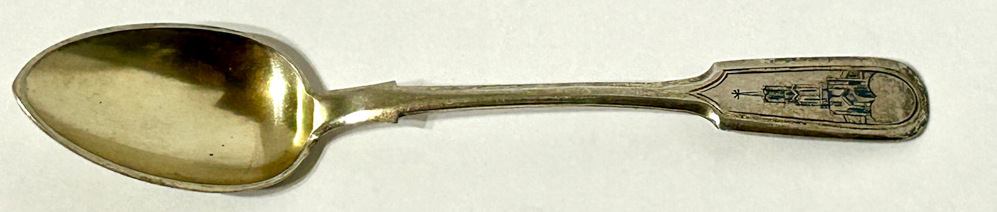 RUSSIAN SILVER AND GOLD GILT SPOON