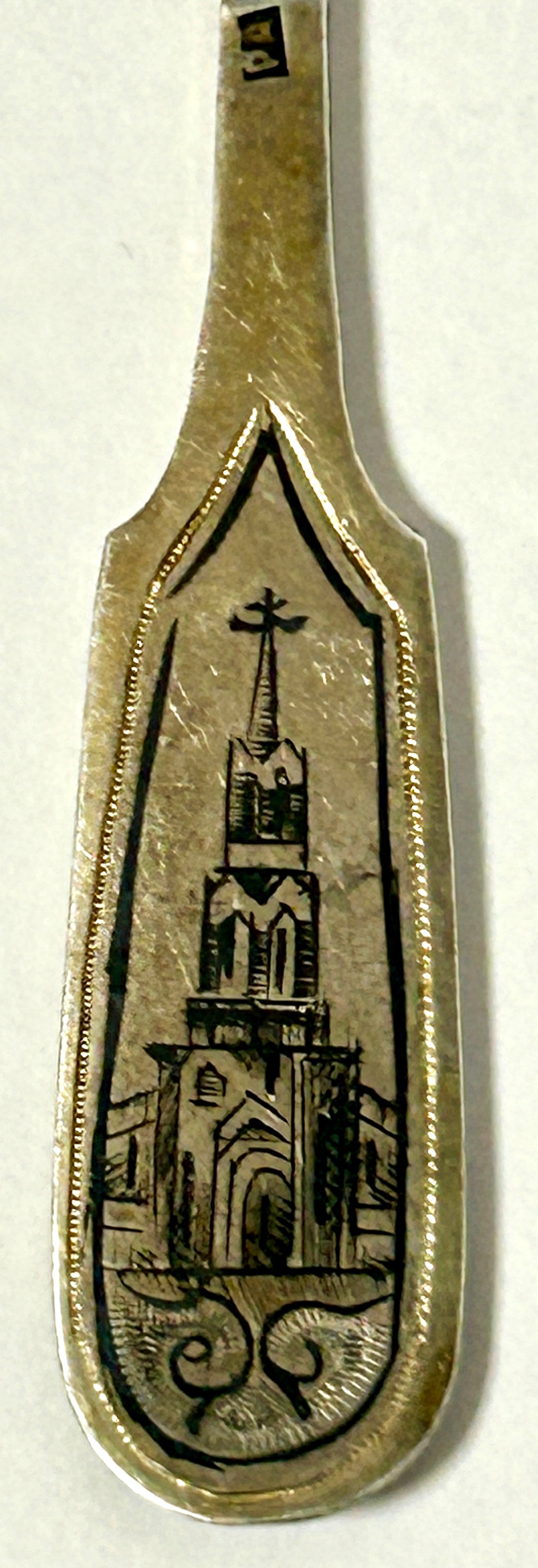 RUSSIAN SILVER AND GOLD GILT SPOON