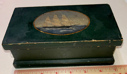 MINIATURE PAINTED SEA CHEST BY NUTTINGS  MARBLEHEAD WORKSHOP