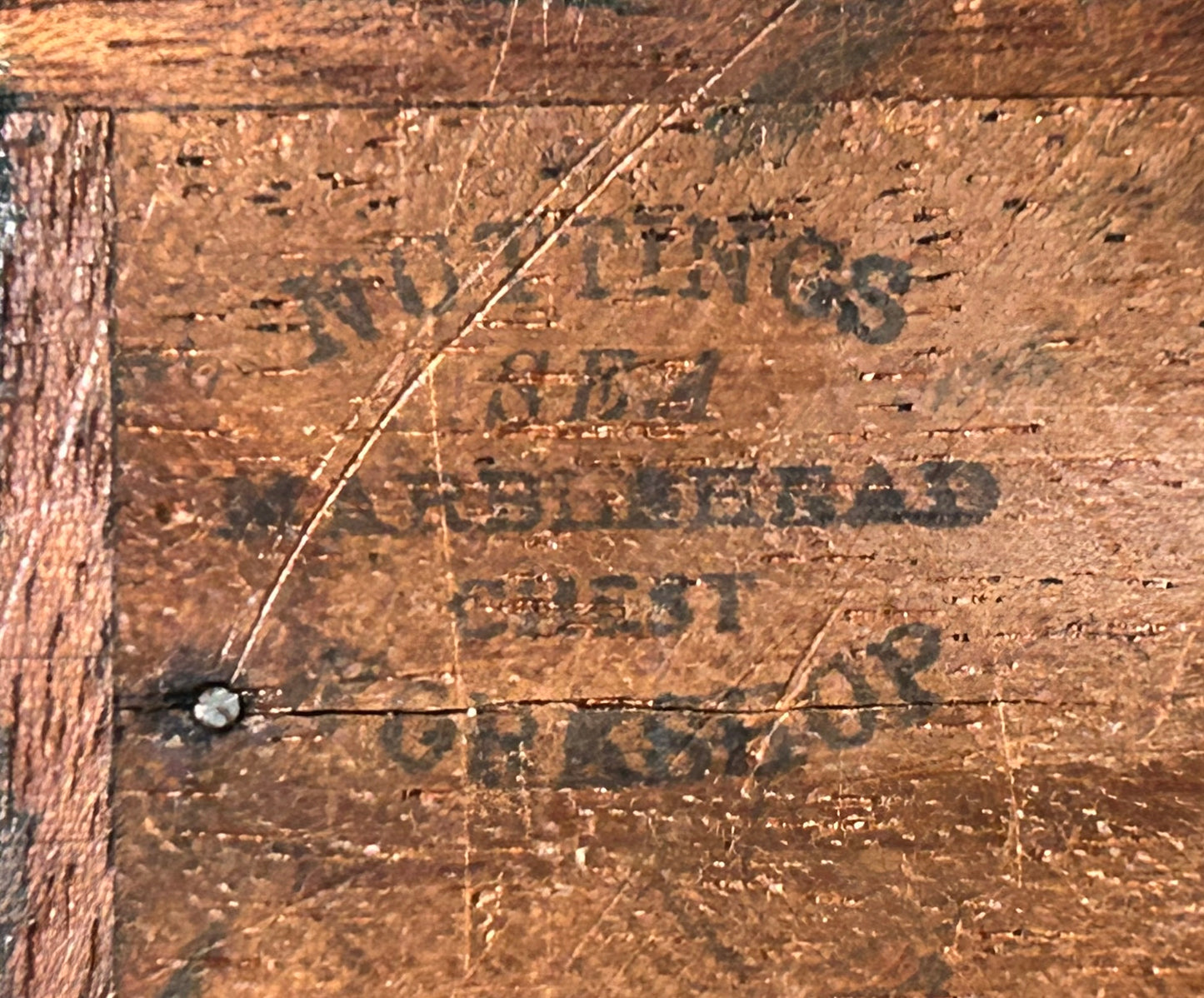 MINIATURE PAINTED SEA CHEST BY NUTTINGS MARBLEHEAD WORKSHOP