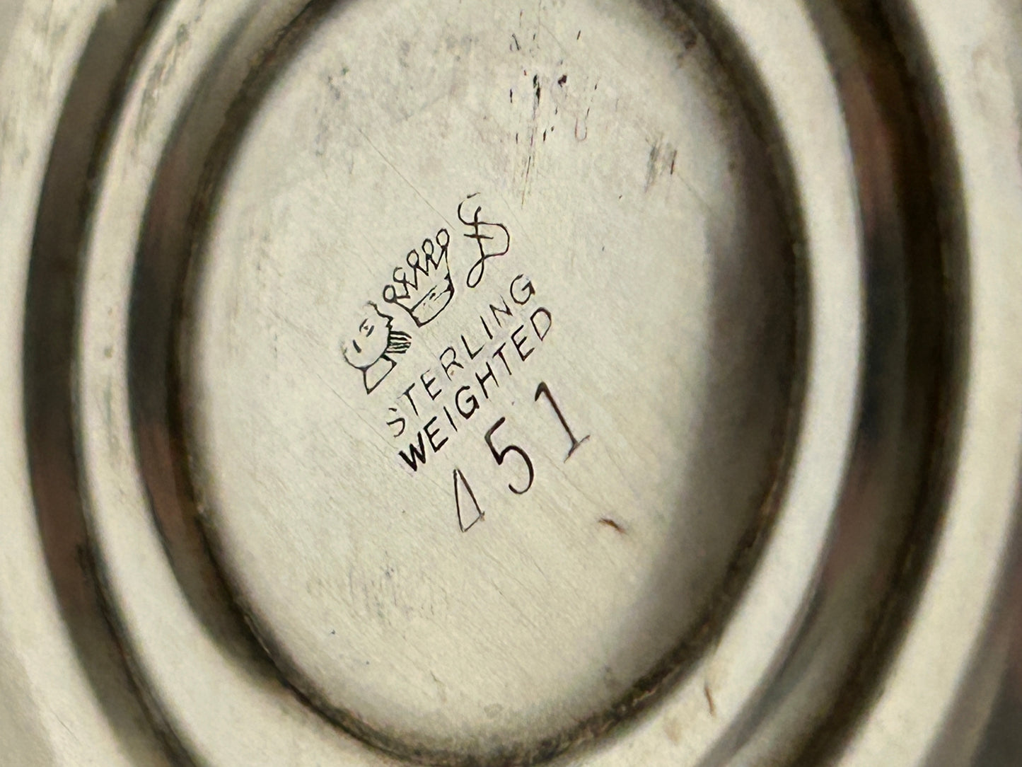 STERLING AND CRYSTAL ETCHED GLASS OIL AND VINEGAR ANTIQUE  BOTTLE