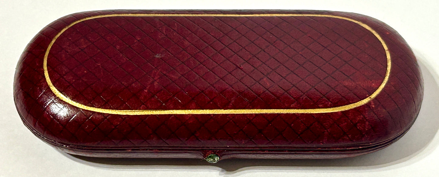 ANTIQUE MANICURE SET WITH MOTHER OF PEARL HANDLES