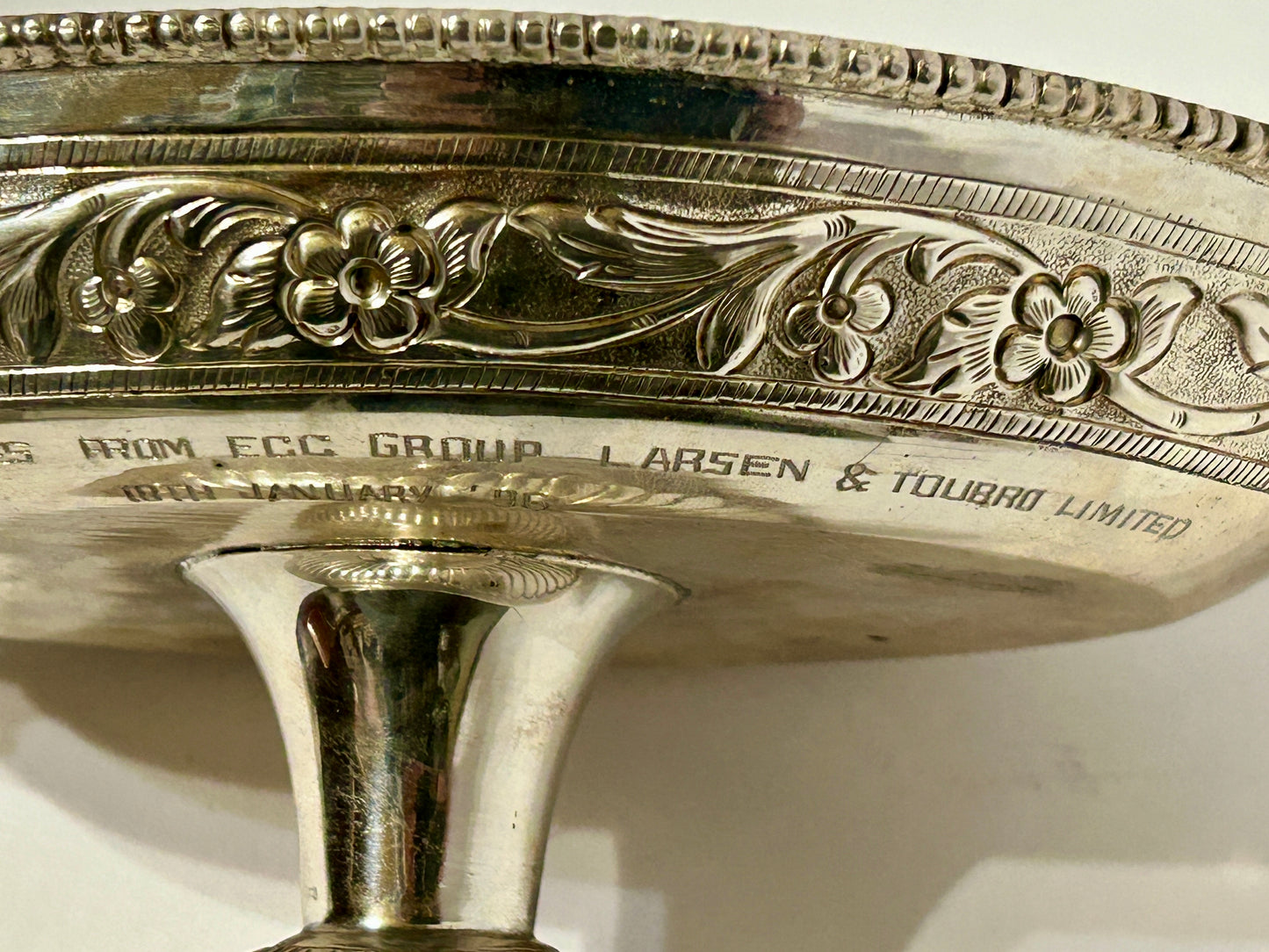 SILVER BASKET AWARDED BY LARSEN & TOUBRO LIMITED OF BOMBAY