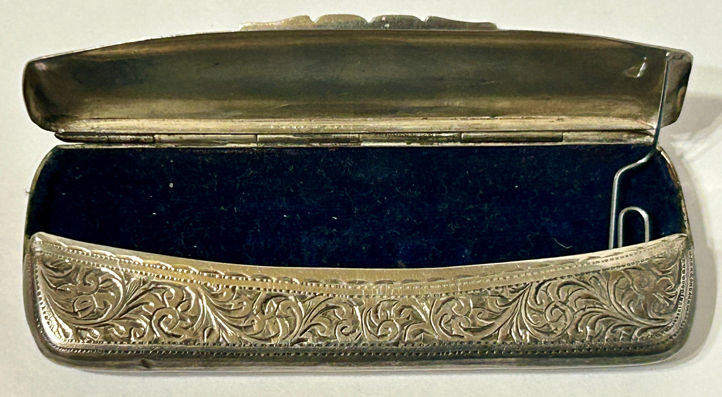 ANTIQUE STERLING EYEGLASS OR COMB CASE