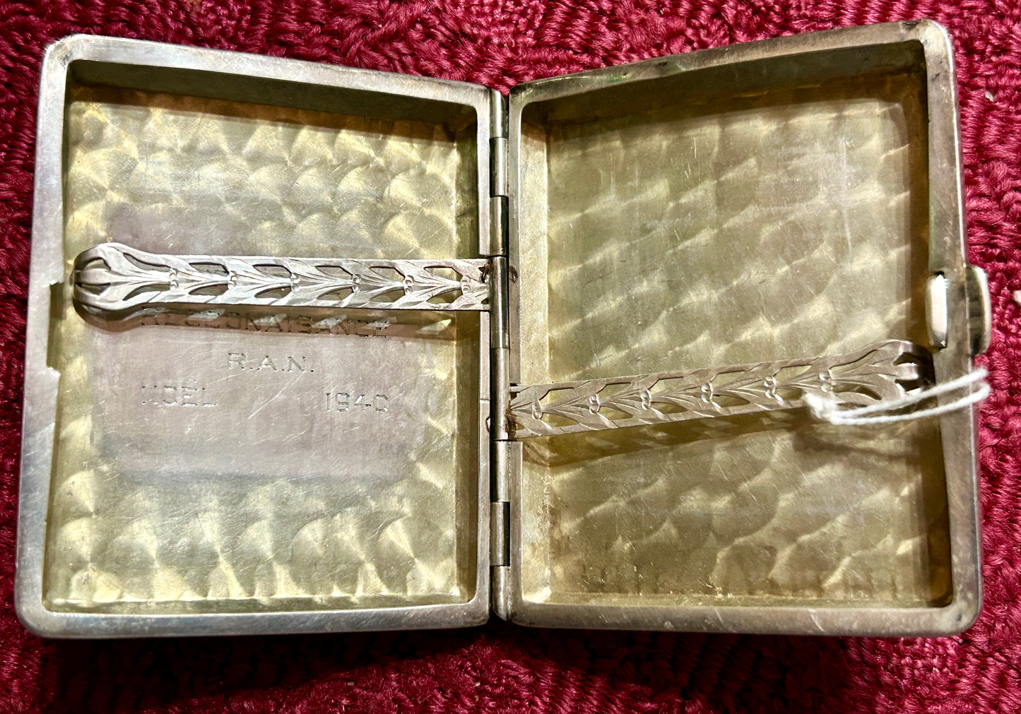 STERLING CIGARETTE CASE INSCRIBED ROYAL AUSTRALIAN NAVY RECONNAISSANCE 1940