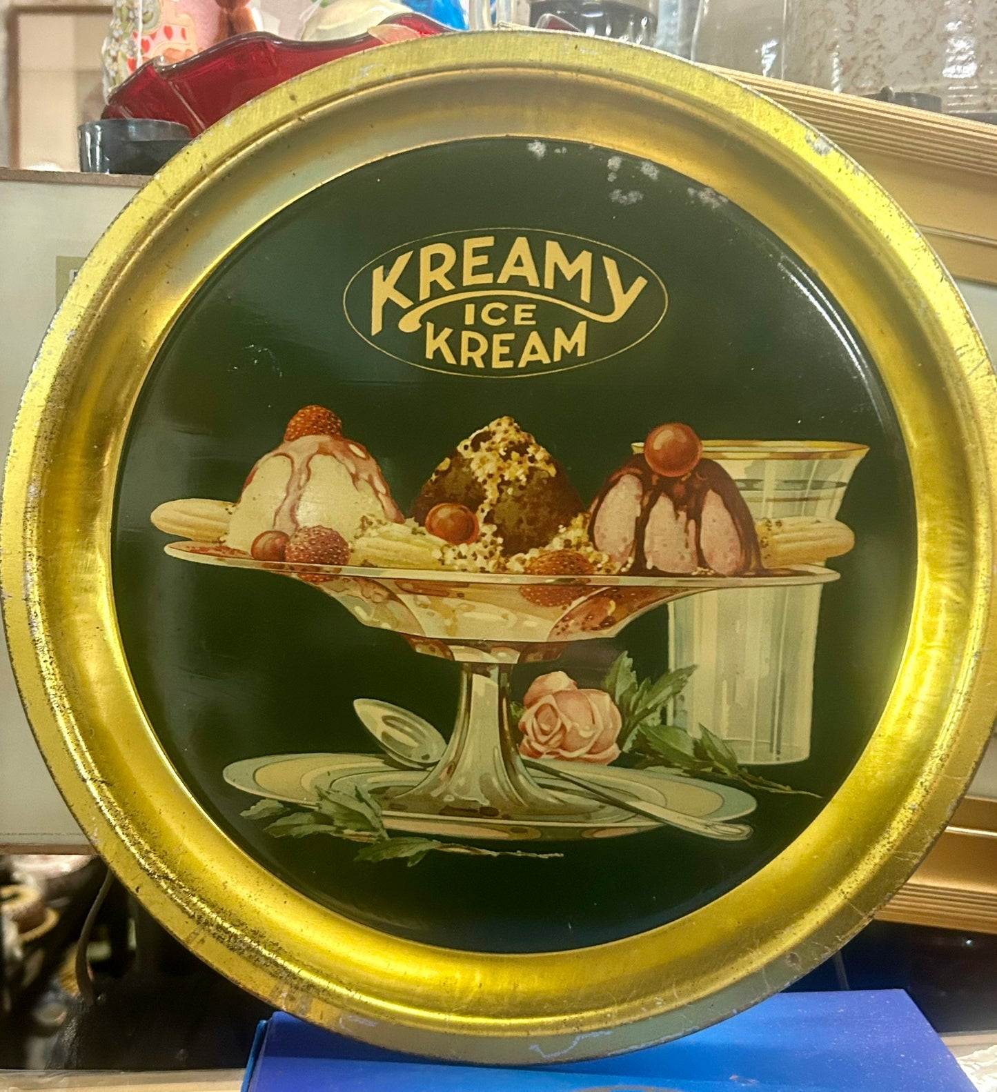 ADVERTISING ANTIQUE TRAY FOR KREAMY ICE CREAM
