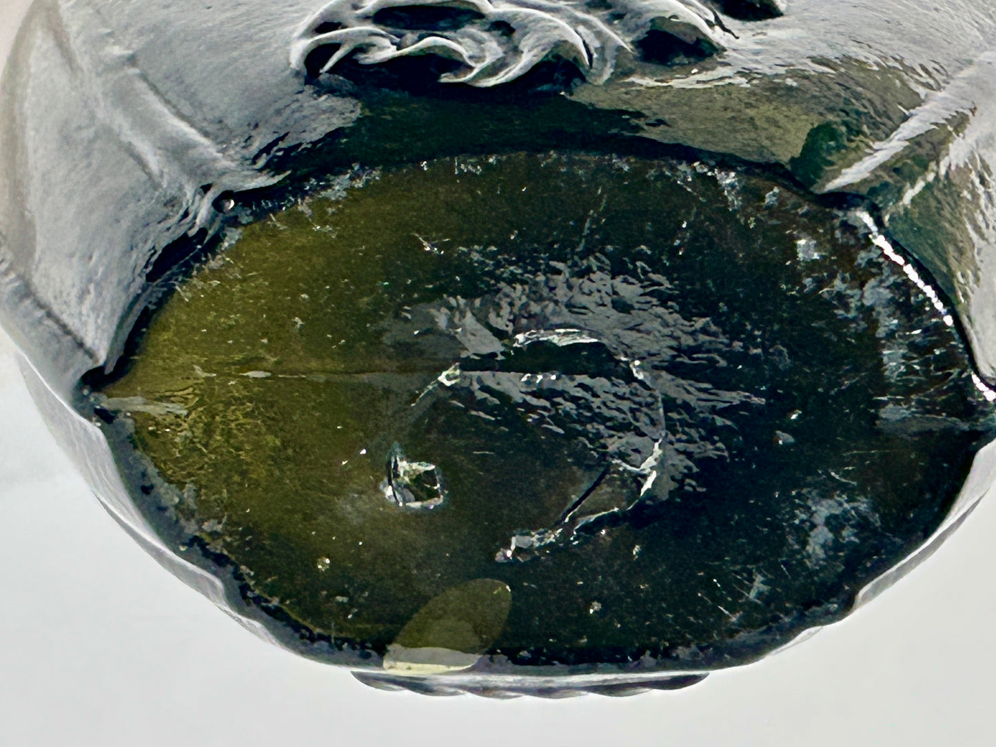 EARLY AMERICAN GLASS GREEN CORNUCOPIA FLASK