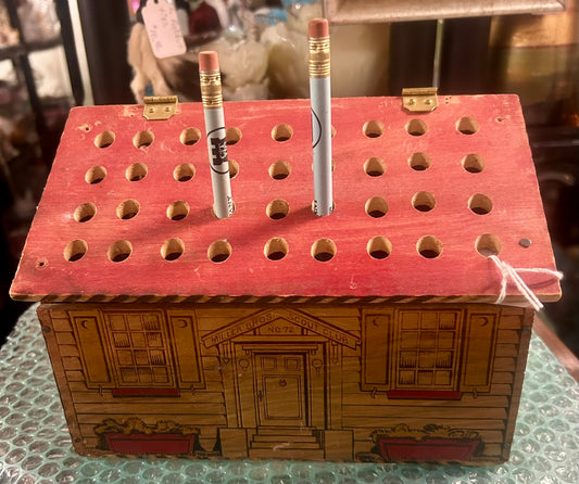 MILLER BROTHERS FIGURAL CABIN ADVERTISING DISPLAY FOR PENCILS