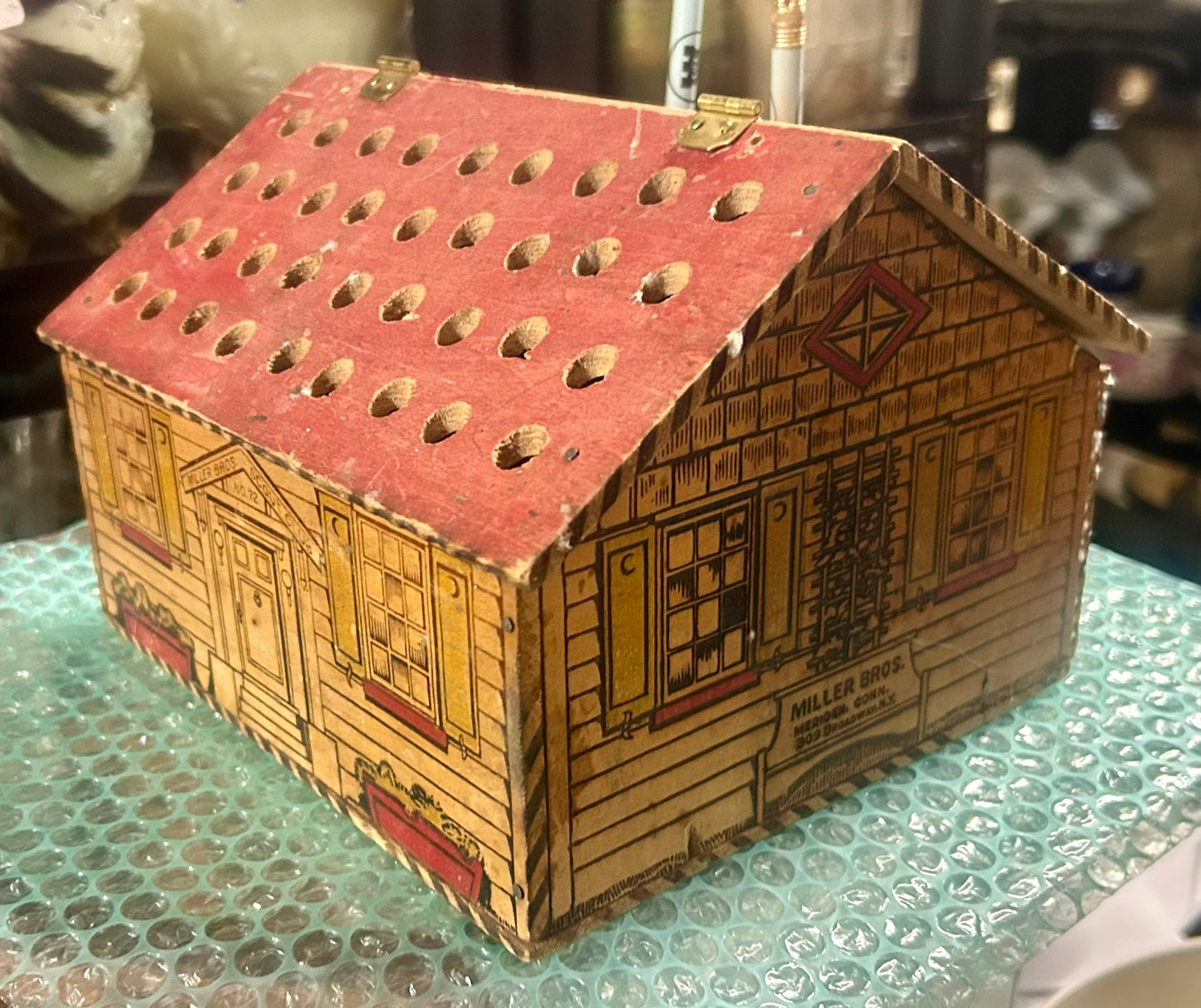 MILLER BROTHERS FIGURAL CABIN ADVERTISING DISPLAY FOR PENCILS