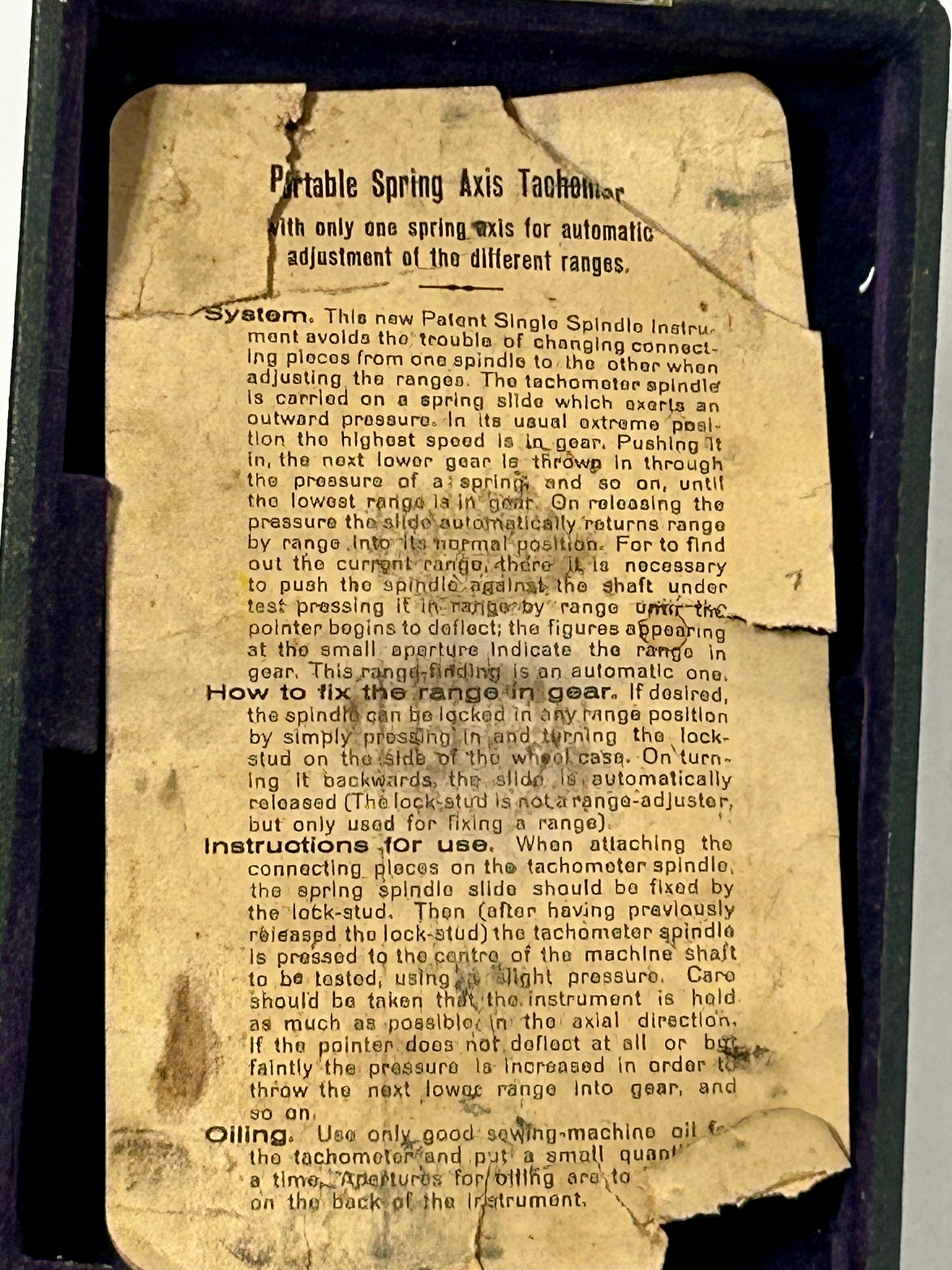 DR. HORNS SYSTEM TACHOMETER