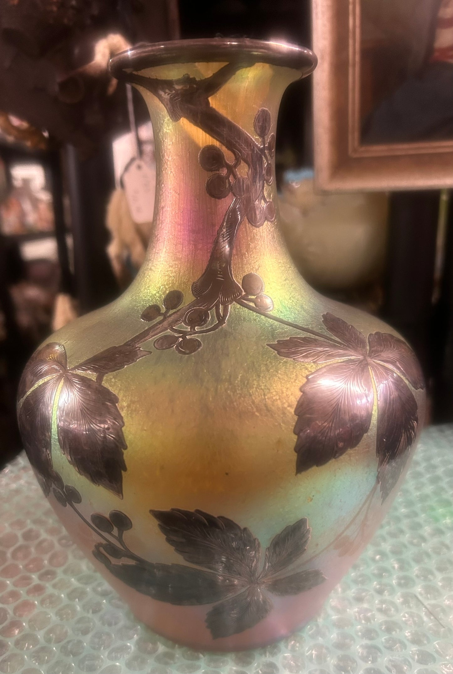 LOETZ SILVER OVERLAY VASE