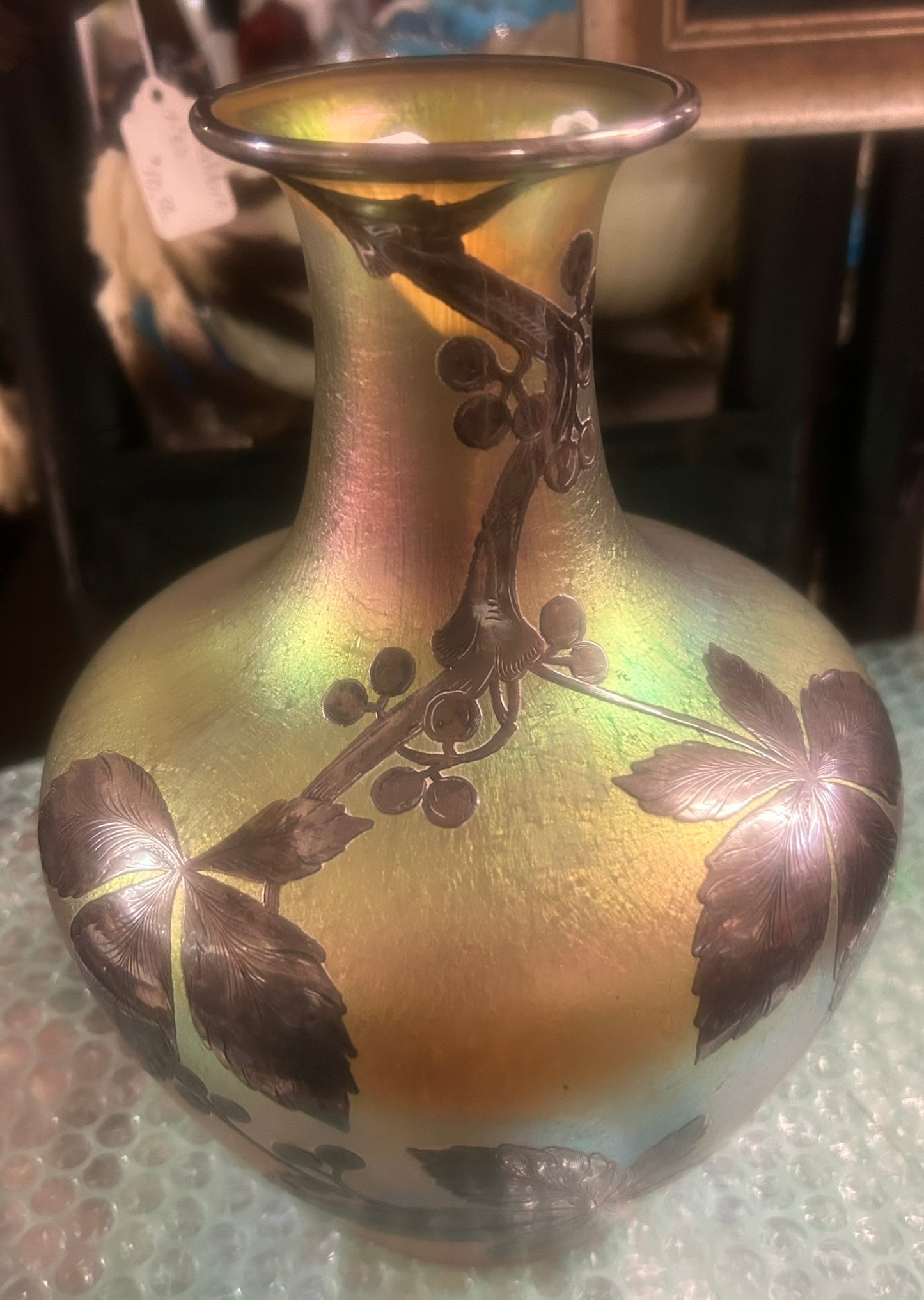 LOETZ SILVER OVERLAY VASE