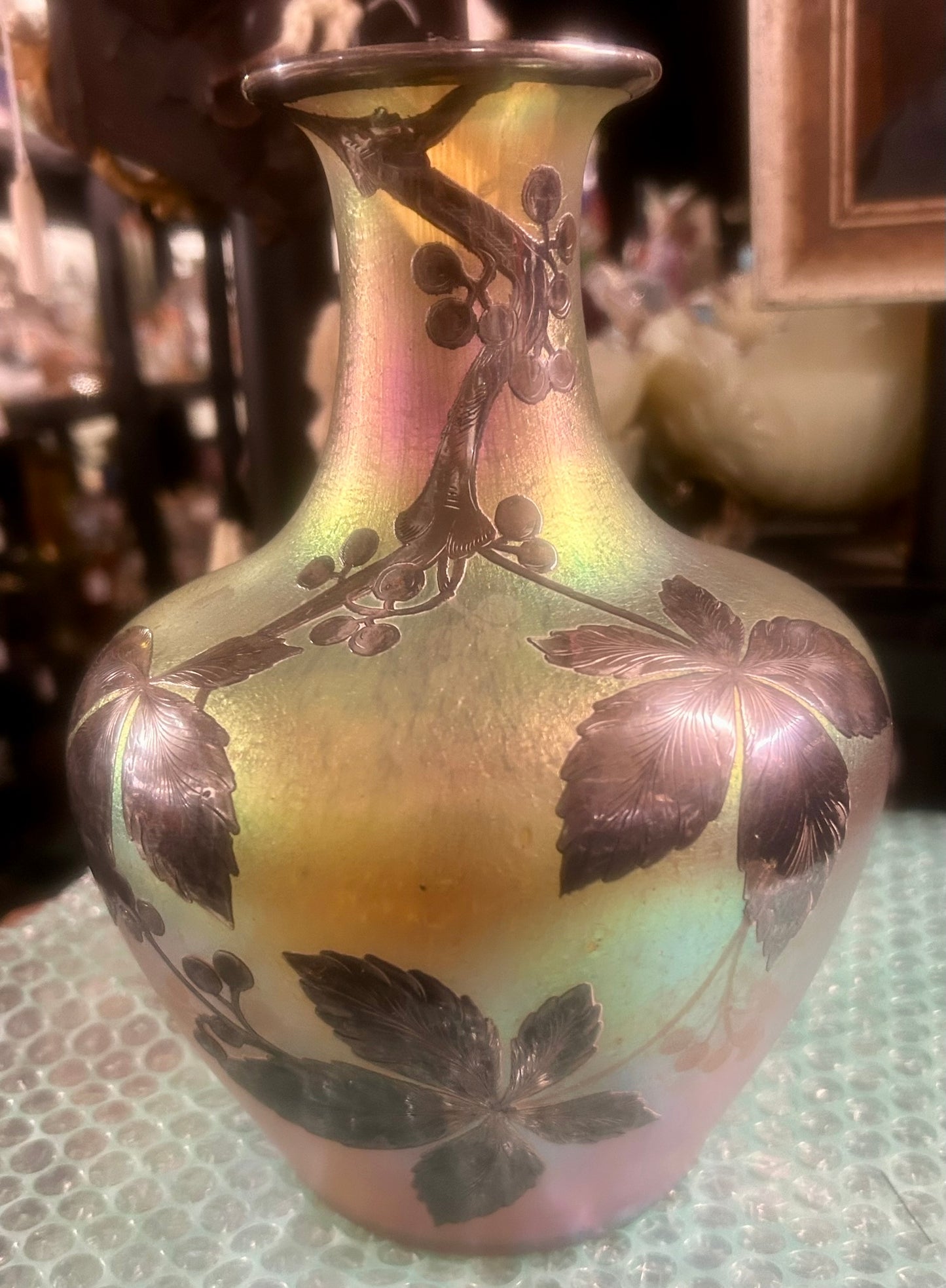 LOETZ SILVER OVERLAY VASE