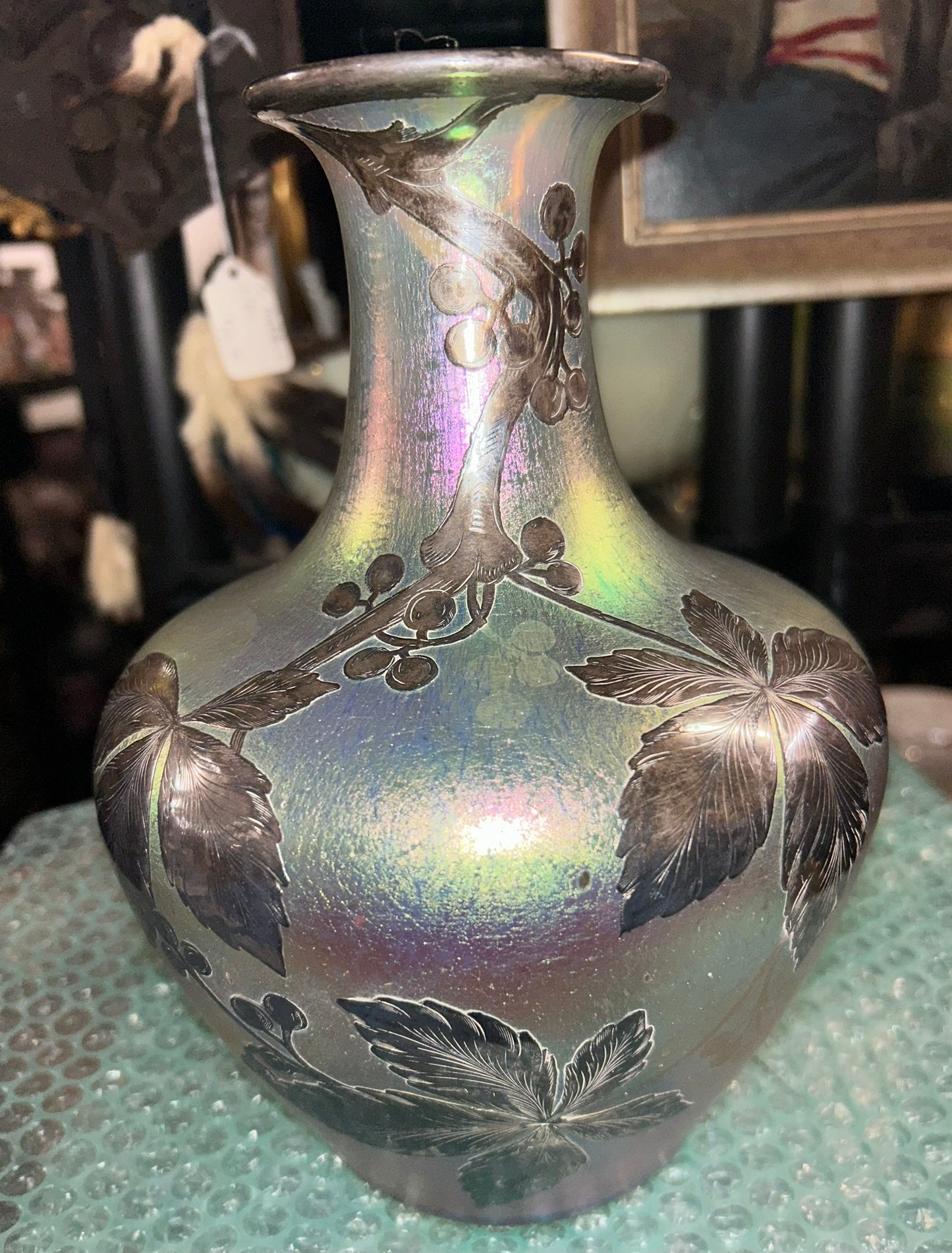 LOETZ SILVER OVERLAY VASE