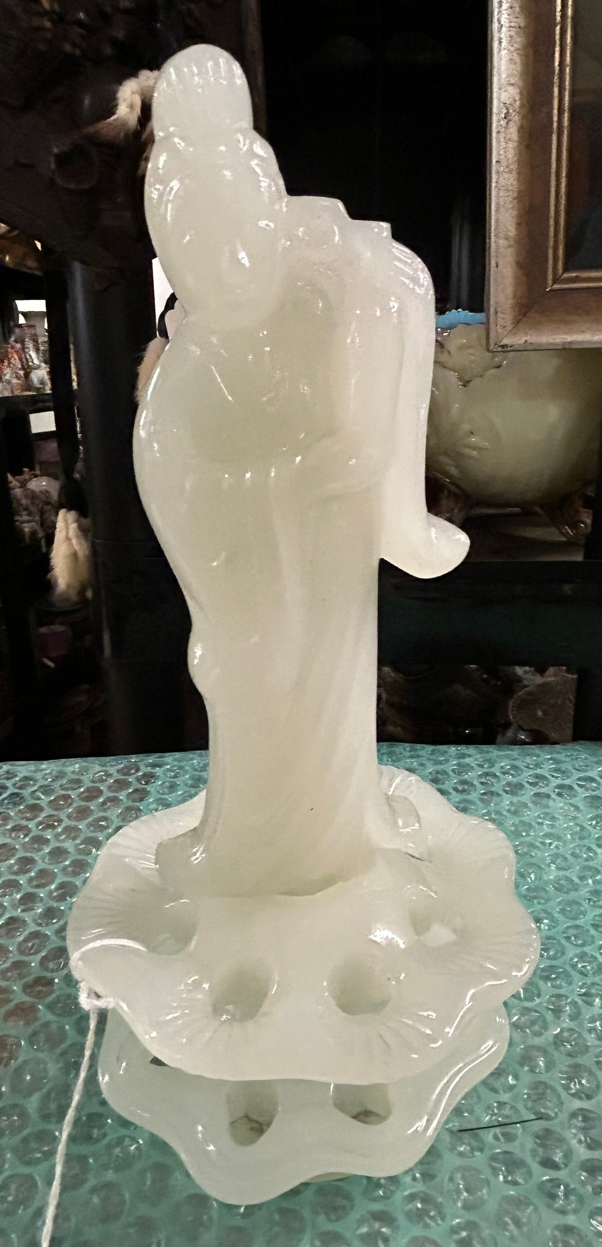 STEUBEN ORIENTAL FIGURE FLOWER FROG