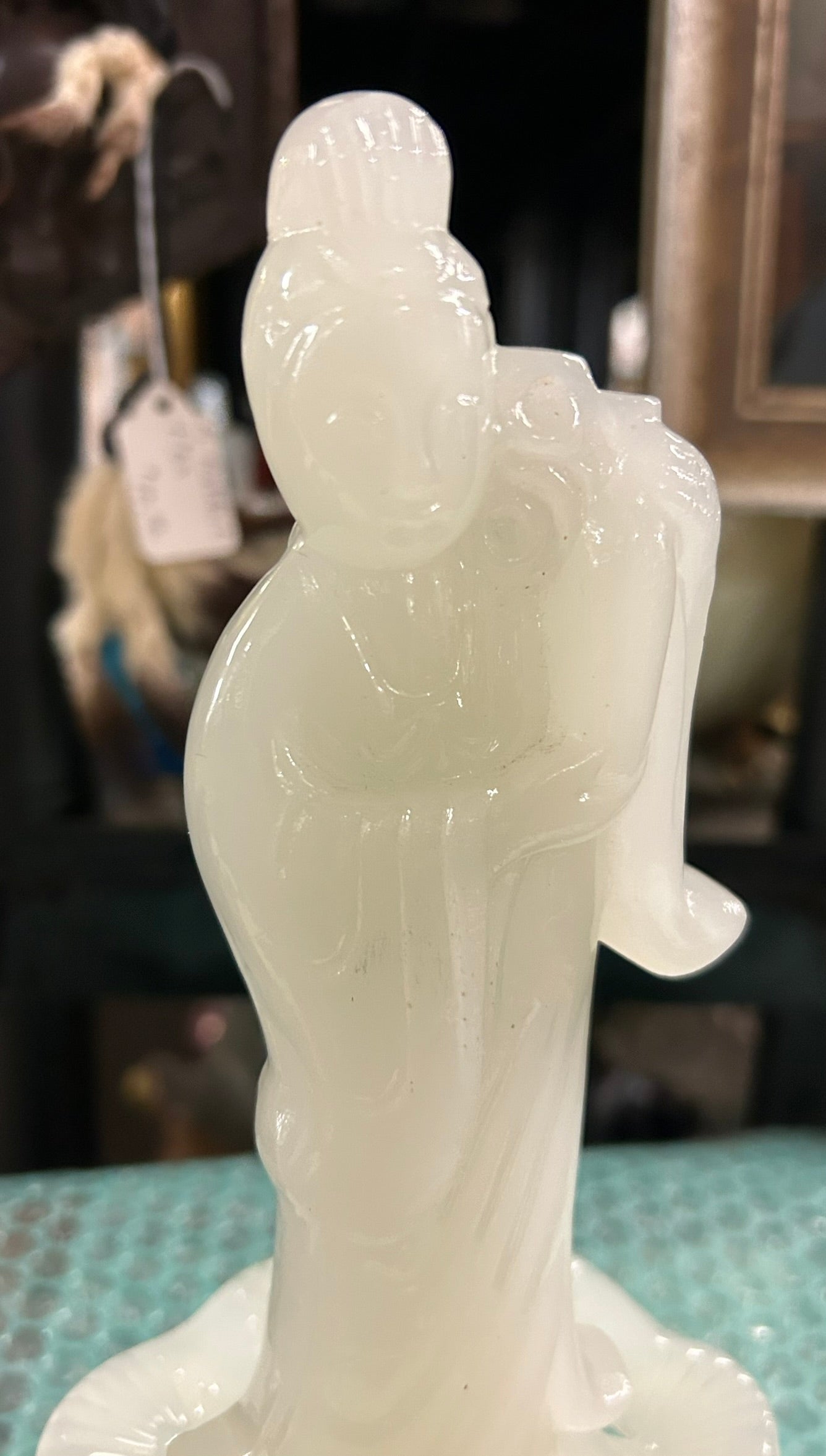 STEUBEN ORIENTAL FIGURE FLOWER FROG