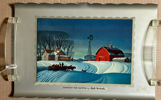 DALE NICHOLS, NEBRASKA & ILLINOIS ARTIST - "COMPANY FOR SUPPER" TRAY