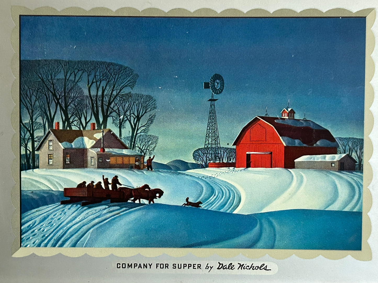 DALE NICHOLS, NEBRASKA & ILLINOIS ARTIST - "COMPANY FOR SUPPER" TRAY