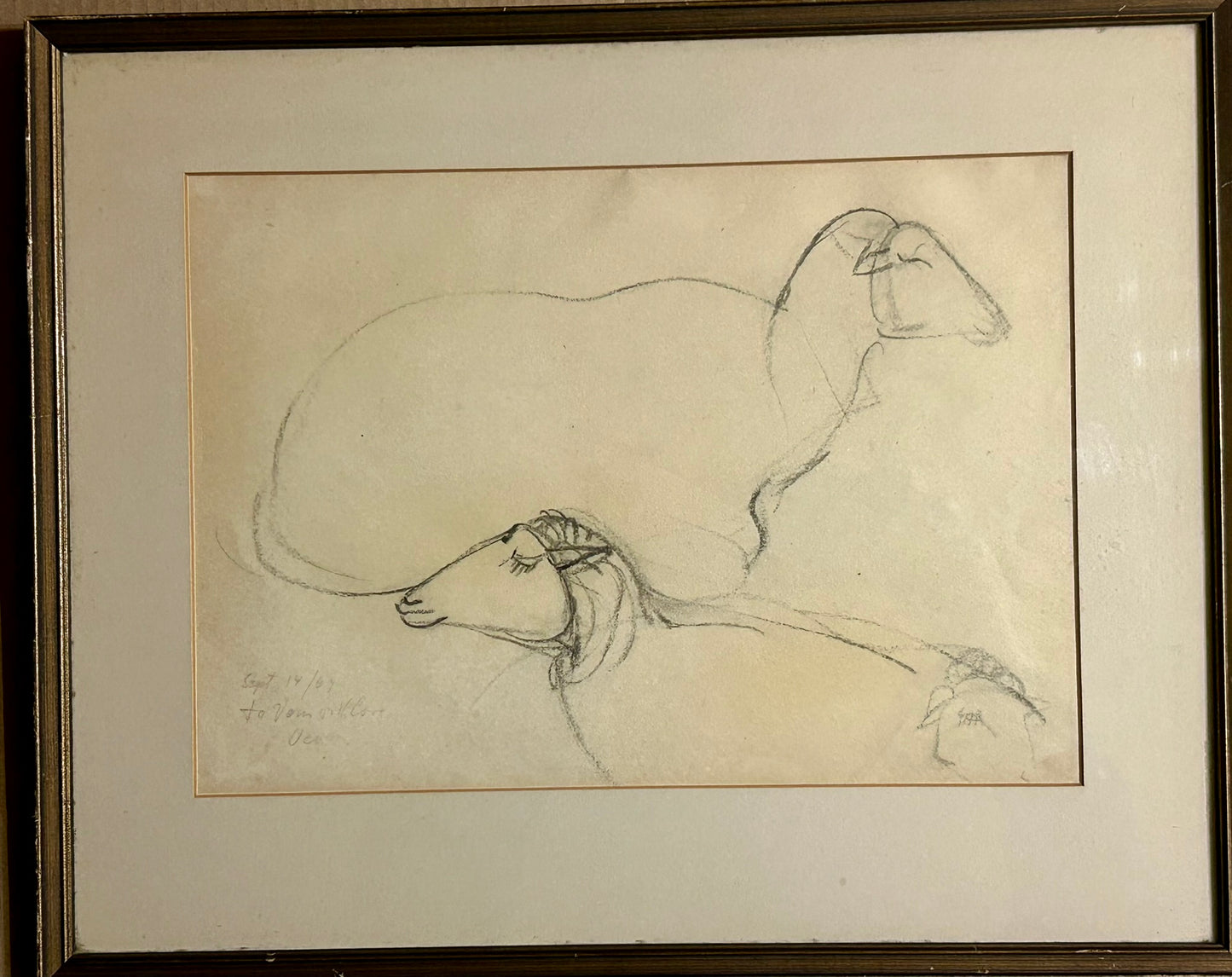 VIVEAN OVIETTE FROM NEW YORK AND TEXAS 1918-1990 DRAWING OF SHEEP