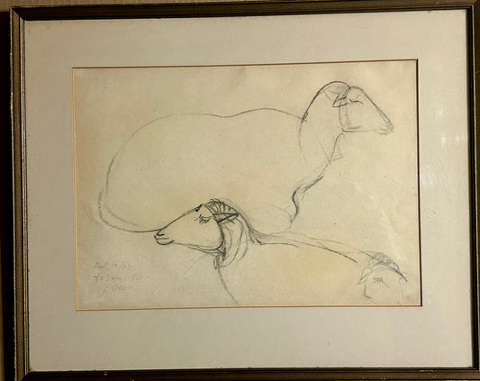 VIVEAN OVIETTE FROM NEW YORK AND TEXAS 1918-1990 DRAWING OF SHEEP