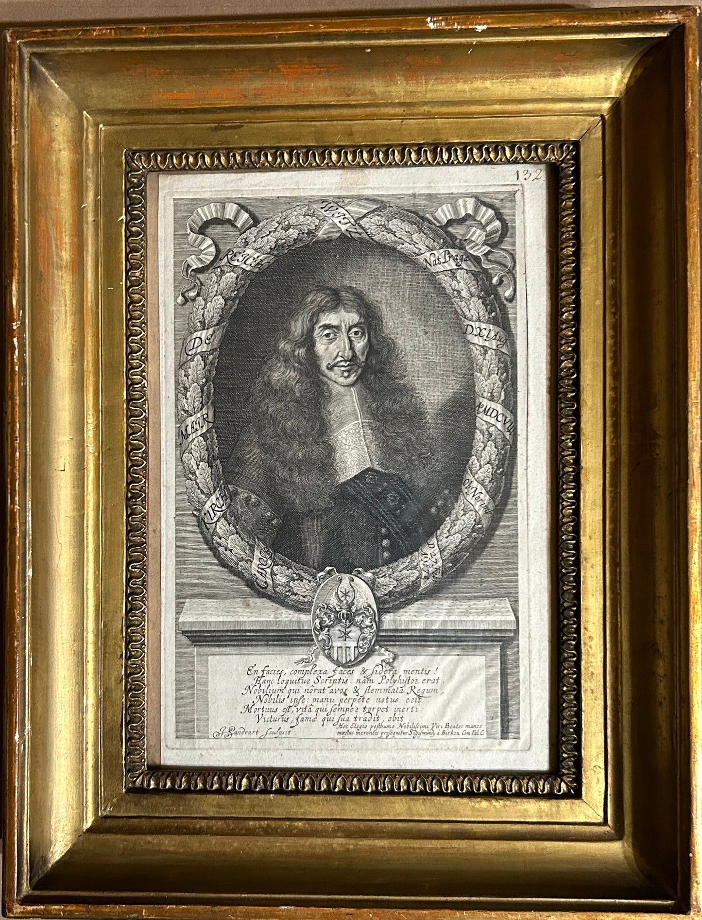 JOACHIM SANDRART 1600'S PORTRAIT ENGRAVING