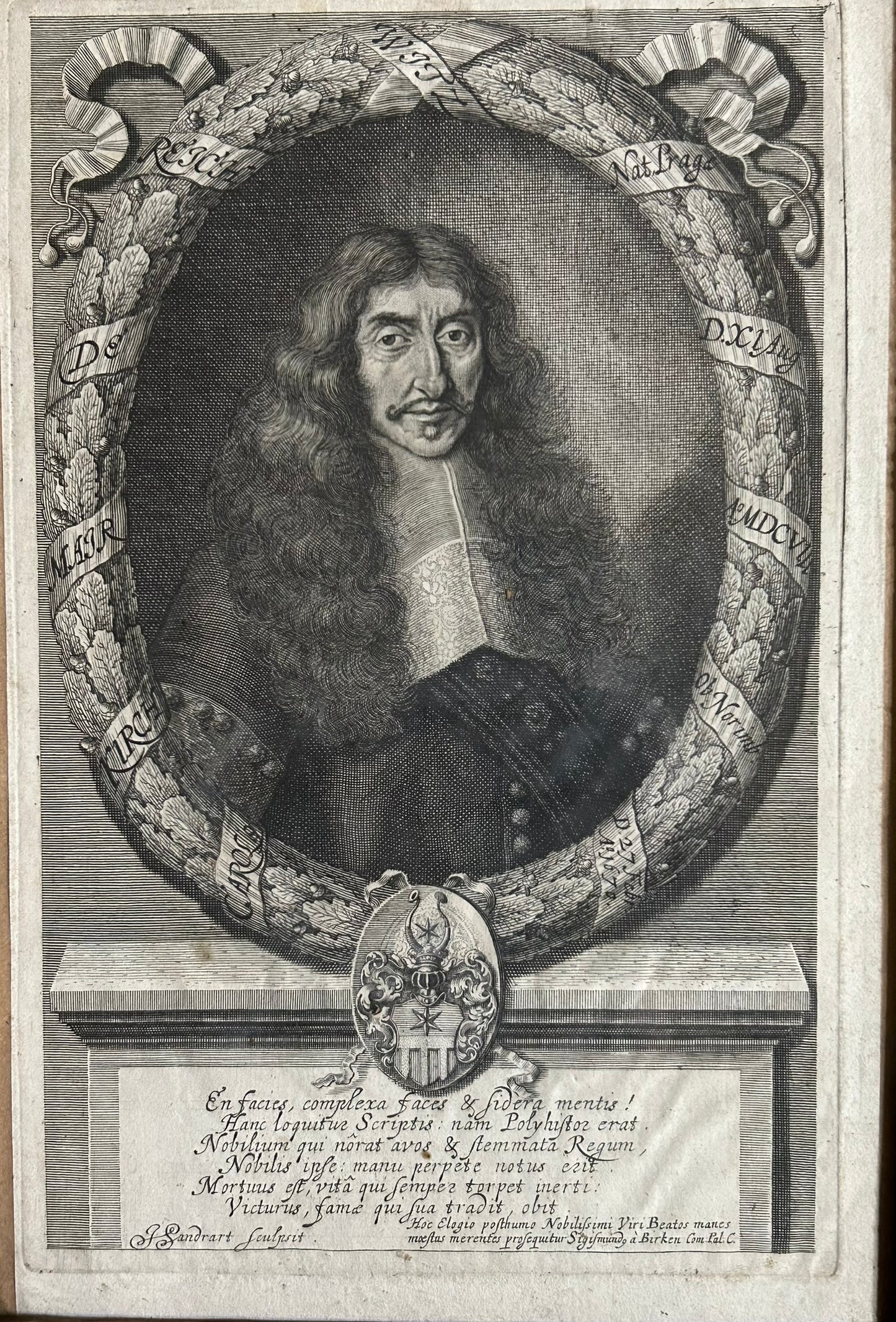 JOACHIM SANDRART 1600'S PORTRAIT ENGRAVING