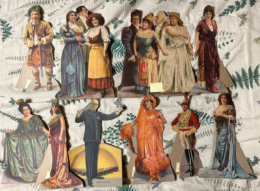 RCA VICTOR EARLY 1900'S CARDBOARD RECORDING STARS FIGURES SET OF TEN