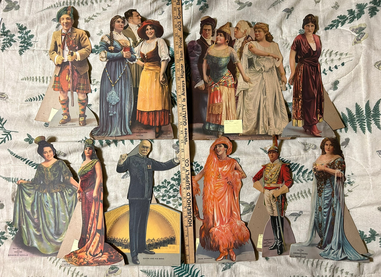 RCA VICTOR EARLY 1900'S CARDBOARD RECORDING STARS FIGURES SET OF TEN