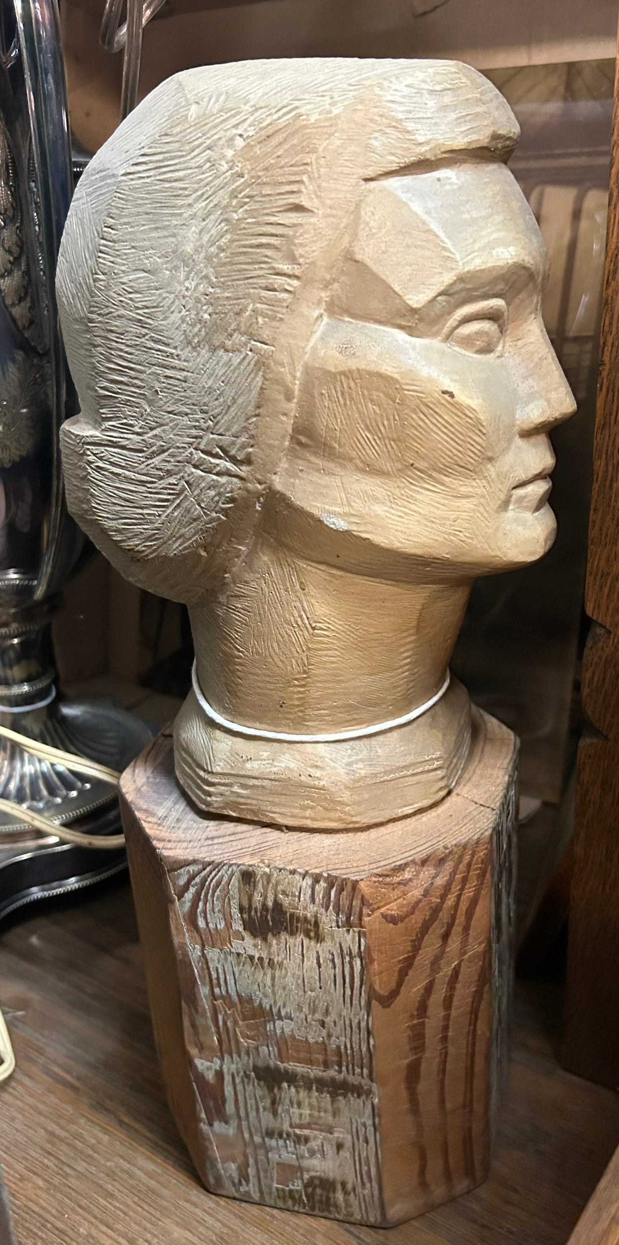 NEBRASKA ARTIST GLADYS LUX HEAD OF WOMAN SCULPTURE