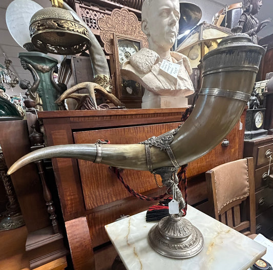 HORN FANCY MOUNTED COMMEMORATIVE  PIECE DATED 1894