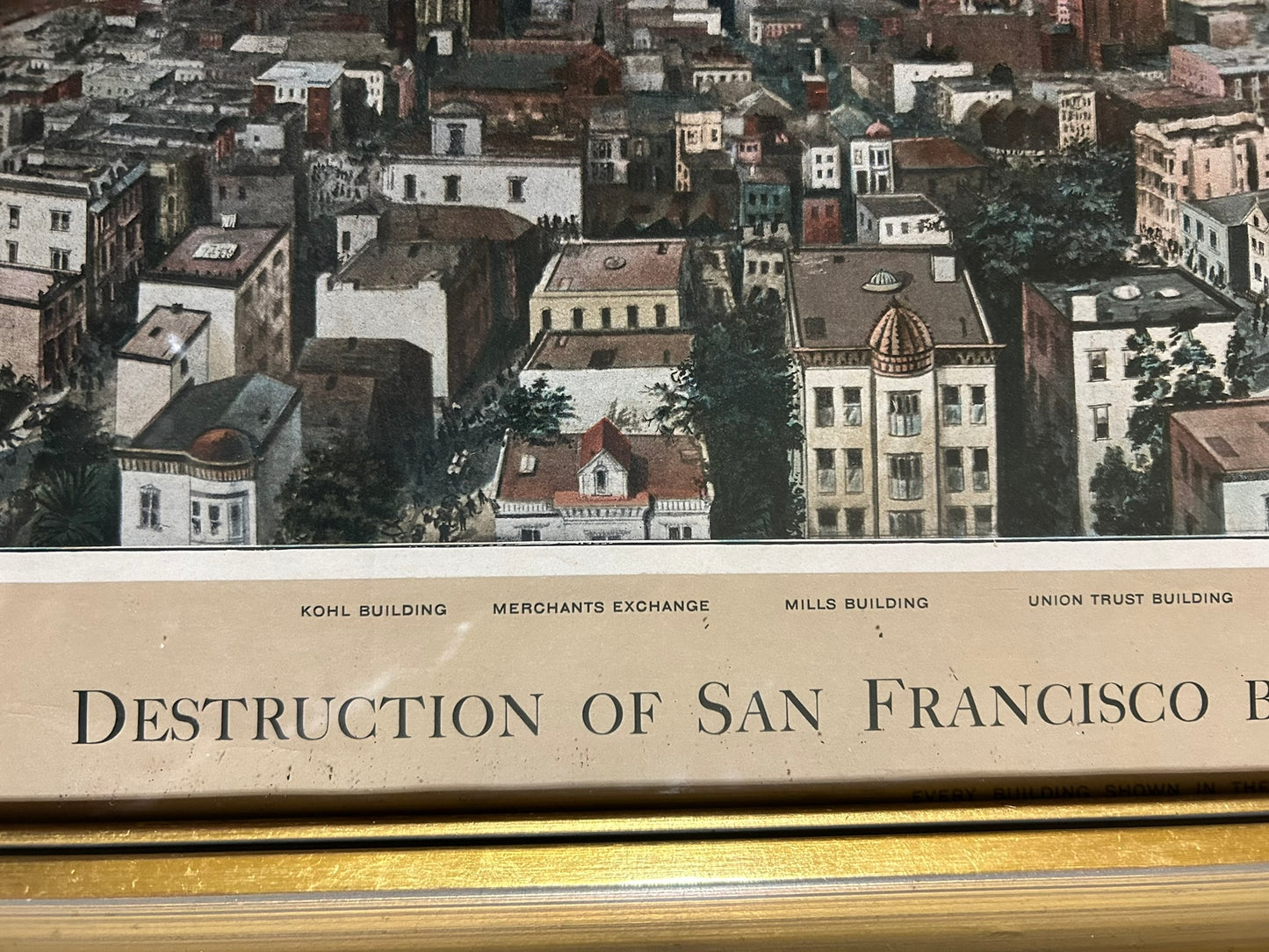 SAN FRANCISCO FIRE AND EARTHQUAKE 1906 RARE LARGE COLORED PRINT
