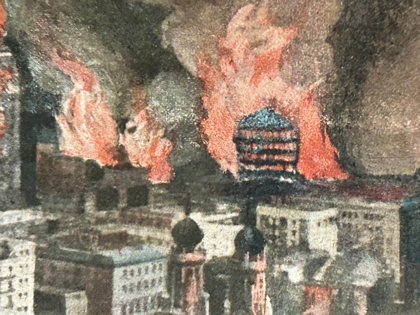 SAN FRANCISCO FIRE AND EARTHQUAKE 1906 RARE LARGE COLORED PRINT