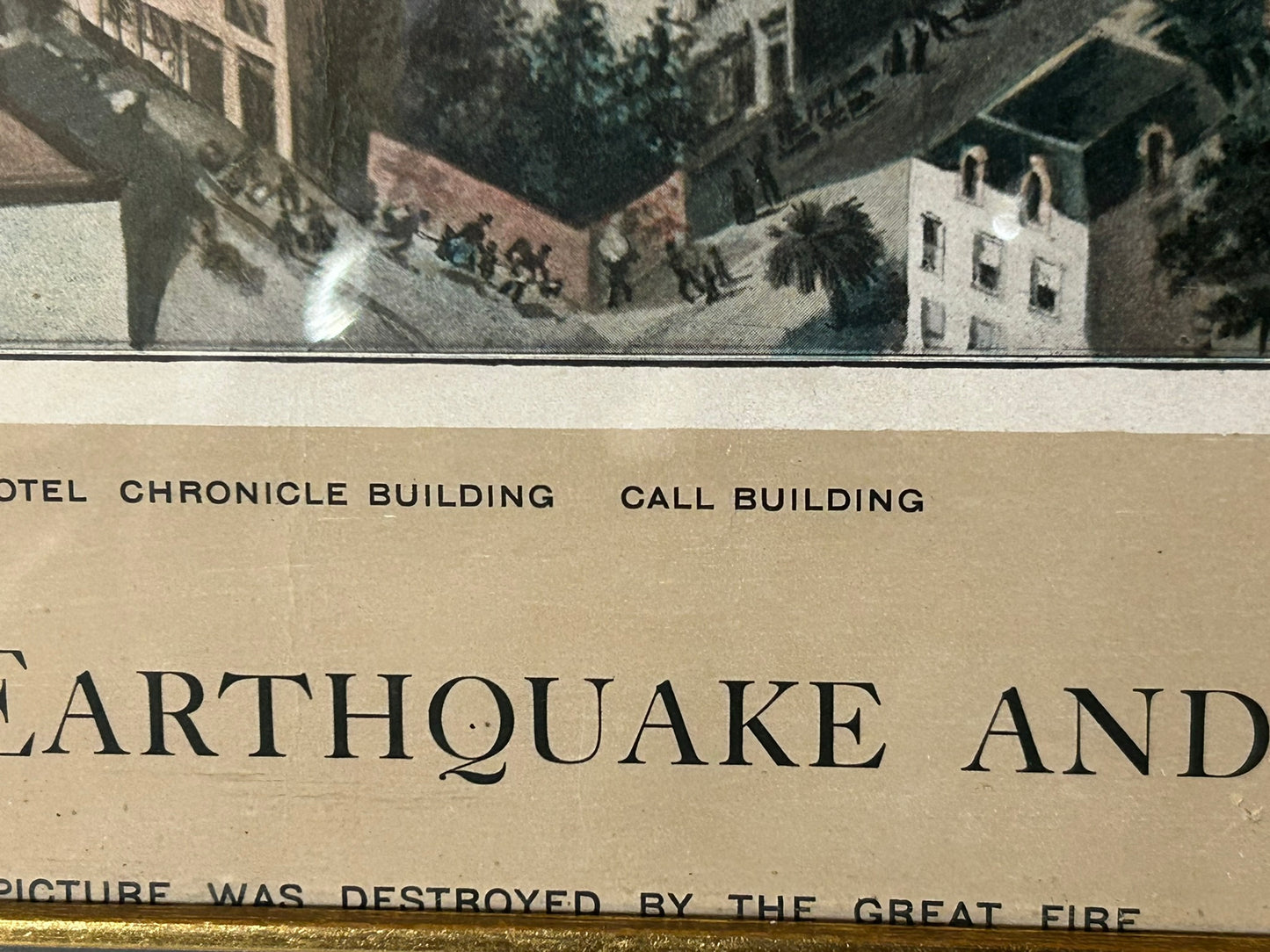 SAN FRANCISCO FIRE AND EARTHQUAKE 1906 RARE LARGE COLORED PRINT