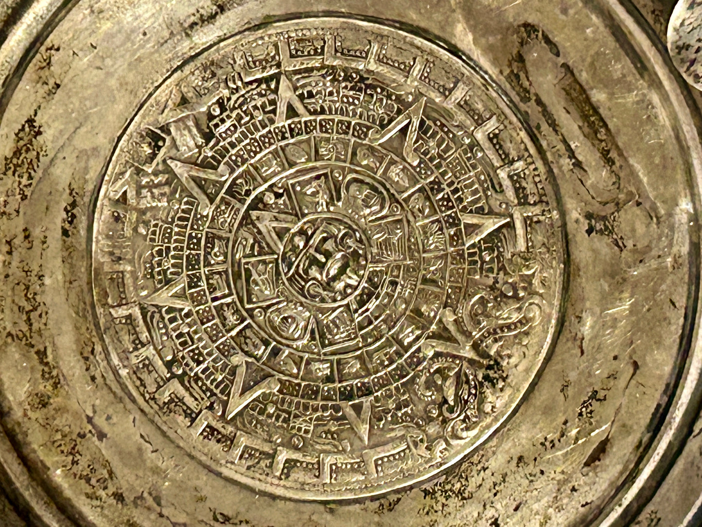 MEXICAN SILVER DECORATED ASHTRAY