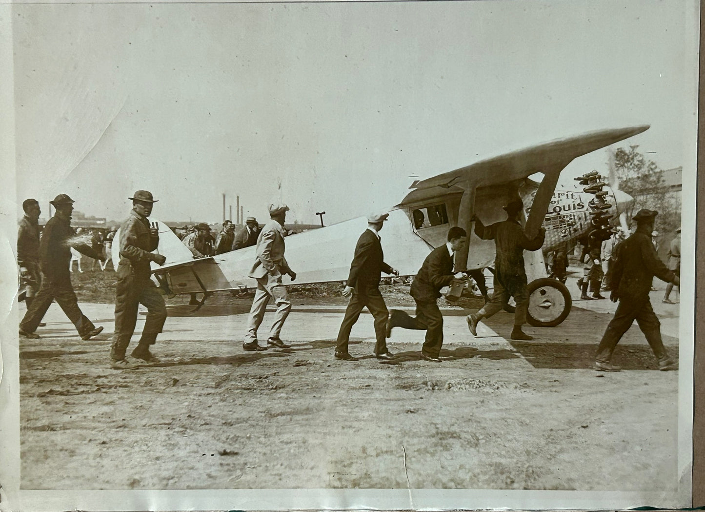 CHARLES LINDBERG FINAL FLIGHT OF SPIRIT OF ST. LOUIS BEFORE GOING IN SMITHSONIAN MUSEUM